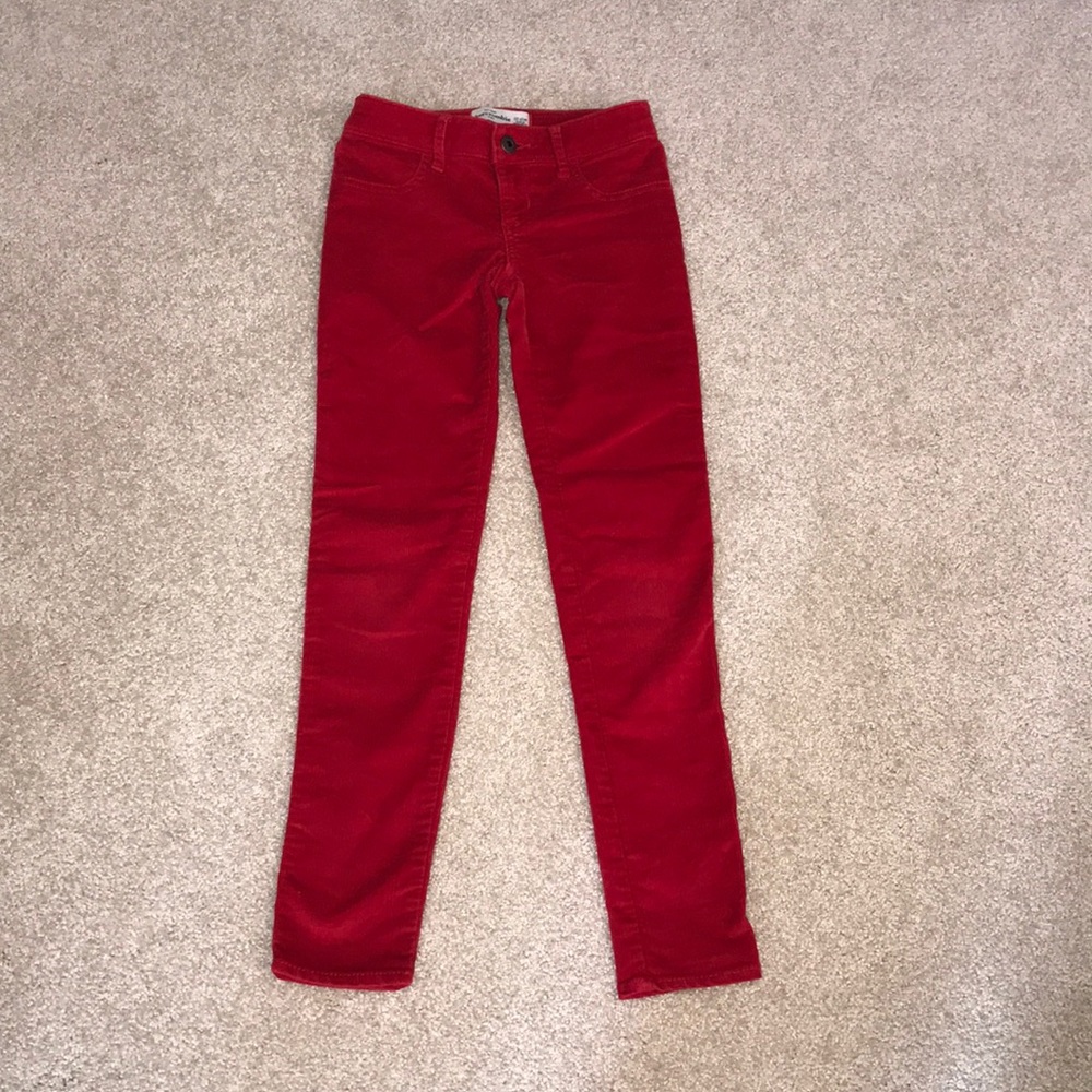 abercrombie girls Corduroy pants size 10 slim red